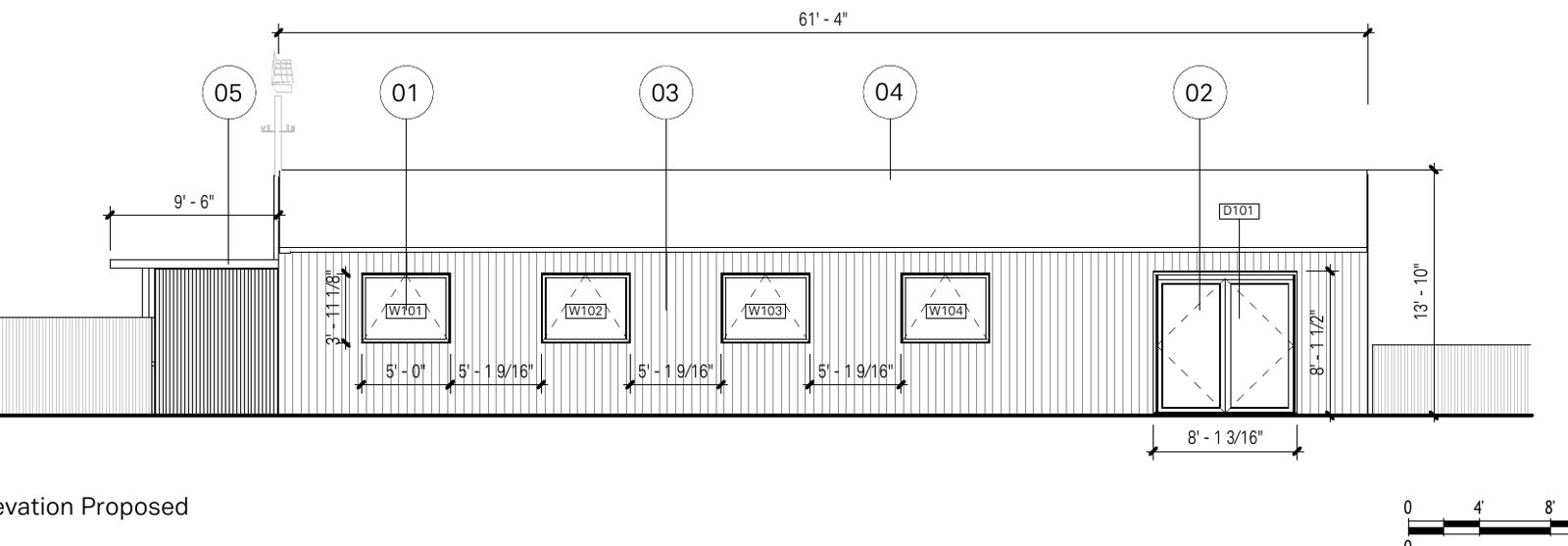 Proposed south elevation drawing
